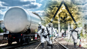 TheTrainWithTankCarsStandsOnTheTracksAt