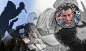 MaleAttacksWomanDomesticViolence.DrunkHusbandBeatsWife.An