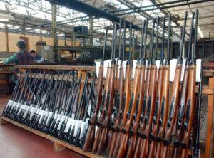 KragujevacSerbia-CircaJanuary2007WorkersAtArmsFactory