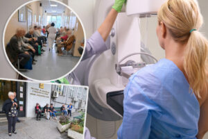 ExperiencedRadiologicTechnologistPreparingFemaleForMammogram