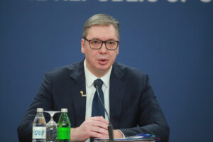 The President of the Republic of Serbia Aleksandar Vucic addressed the public with the Prime Minister of the Republic of Serbia Milos Vucevic and the Speaker of the National Assembly of the Republic of Serbia Ana Brnabic at the Palace of Serbia.Predsednik Republike Srbije Aleksandar Vucic obratio se javnosti sa predsednikom Vlade Republike Srbije Milosem Vucevicem i predsednicom Narodne skupstine Republike Srbije Anom Brnabic u Palati Srbija.