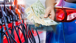 Blue,Luxury,Suv,Car,Fueling,At,Gas,Station.,Refuel,Fill