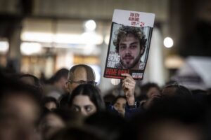 Israelis rally in support of a Hostage deal in Tel Aviv, Israel - 10 Feb 2025