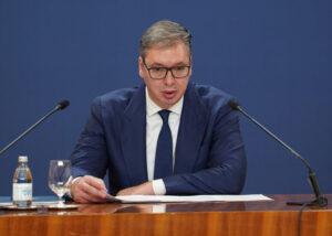 The President of the Republic of Serbia Aleksandar Vucic made an extraordinary address to the public at the Palace of Serbia due to the shooting and fire in the tent settlement near the National Assembly of Serbia.Predsednik Republike Srbije Aleksandar Vucic vanredno se obratio javnosti u Palati Srbija zbog pucnjave i pozara  u satorskom naselju kod Narodne skupstine Srbije.