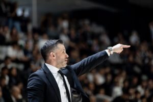 ISTANBUL, TURKEY - 12th November , 2025 : Dusan Alimpijevic , The Head Coach of Besiktas Gain is in action during the Eurocup Regular Season Round 7 match between Besiktas Gain and Dolomiti Energia Trento at BJK Akatlar Sport Hall. Credit: ahmetozkanphoto